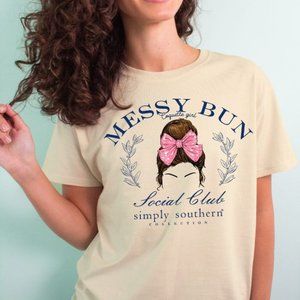 SIMPLY SOUTHERN MESSY BUN SOCIAL CLUB T-SHIRT